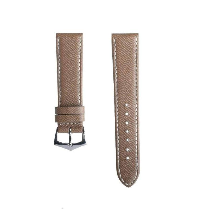 Apple Watch Leather Strap Taupe Saffiano Folded Edge - Image 6