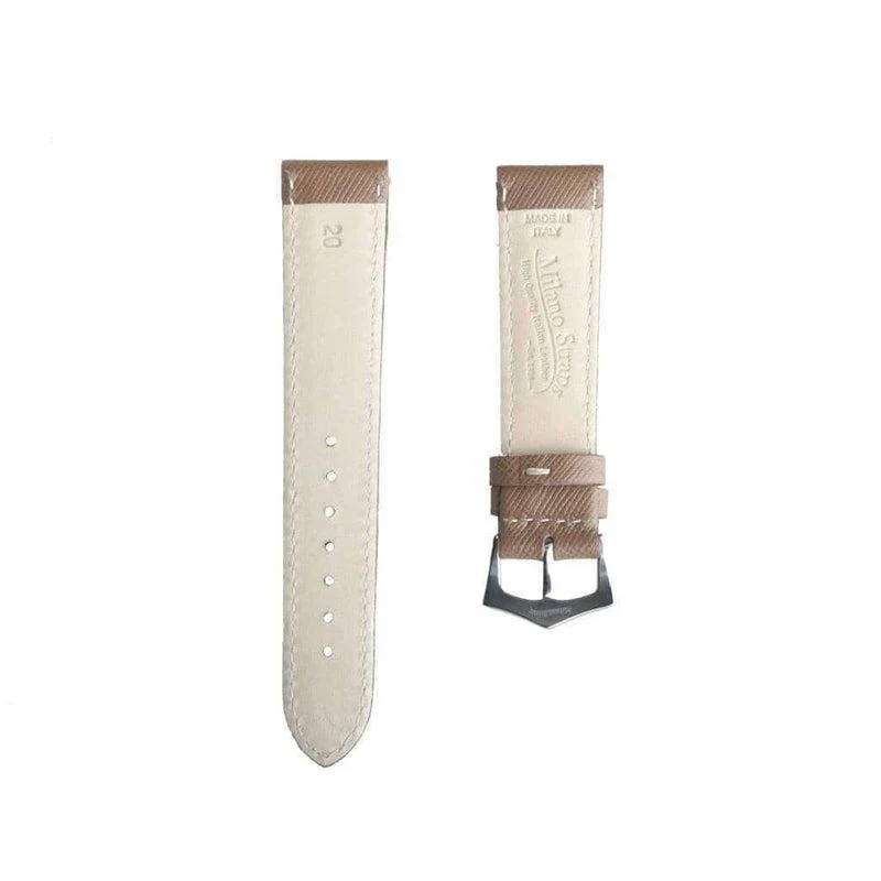 Apple Watch Leather Strap Taupe Saffiano Folded Edge - Image 8