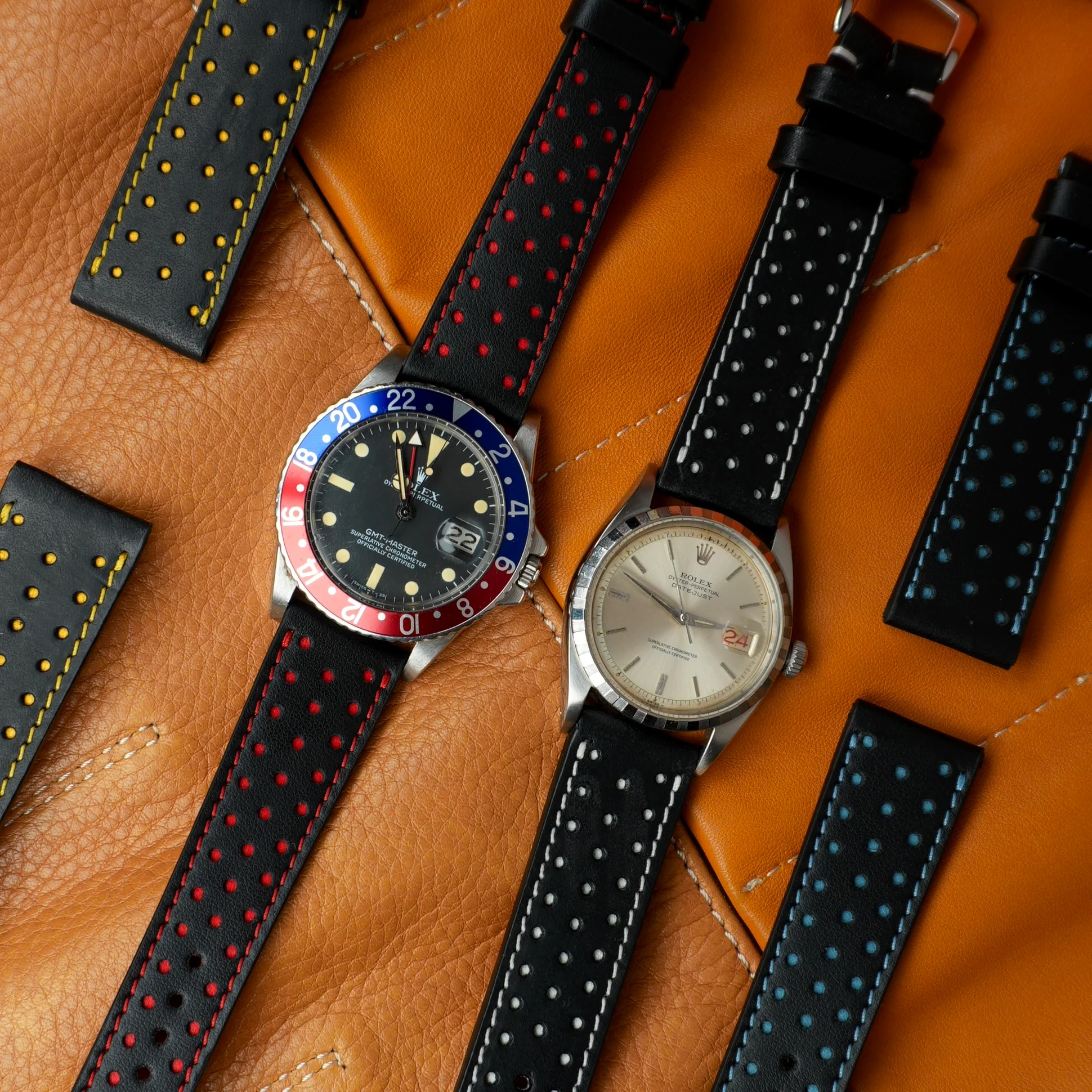 Black & White "Driver" Leather Watch Strap - Image 4