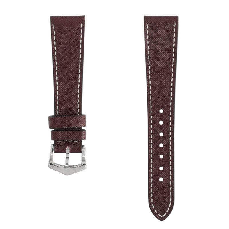 Cognac Saffiano  Leather Watch Strap - Image 3