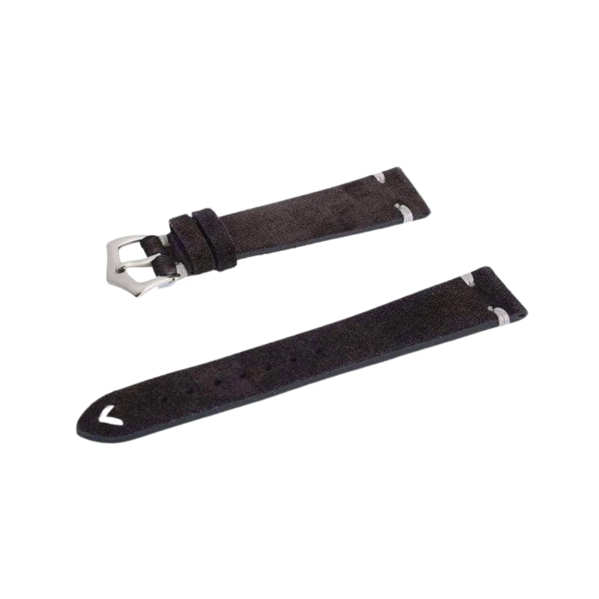 Dark Brown Suede Vintage Leather Watch Strap - Image 3