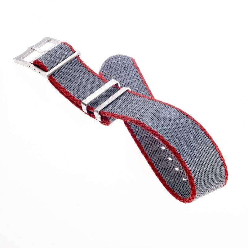 Grey Premium Nylon Military Watch Strap with Red - Single Pass - Image 3