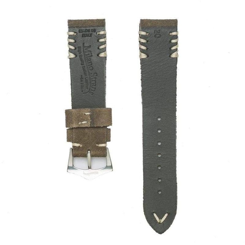 Grey Vintage Suede Tribal Stitches Watch Strap - Image 3