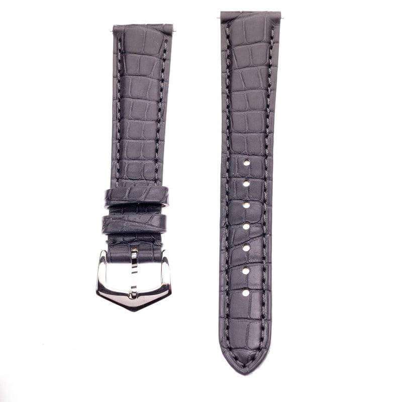 Matt Dark Grey Alligator Watch Strap - Image 3