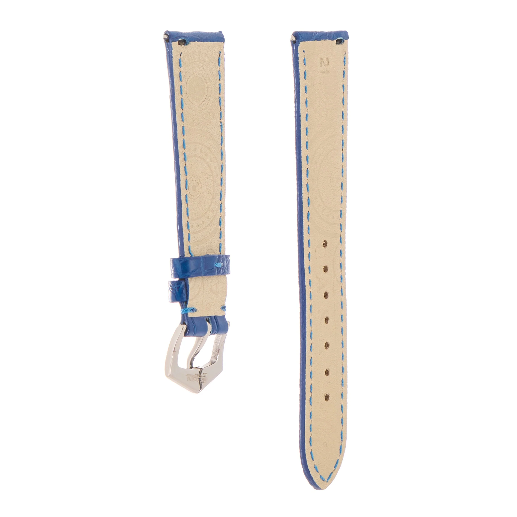 Matt Light Blue Alligator Watch Strap - Image 9