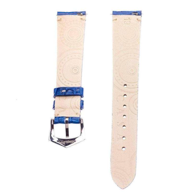 Millenium Light Blue Minimal Stitches Alligator Watch Strap - Image 4
