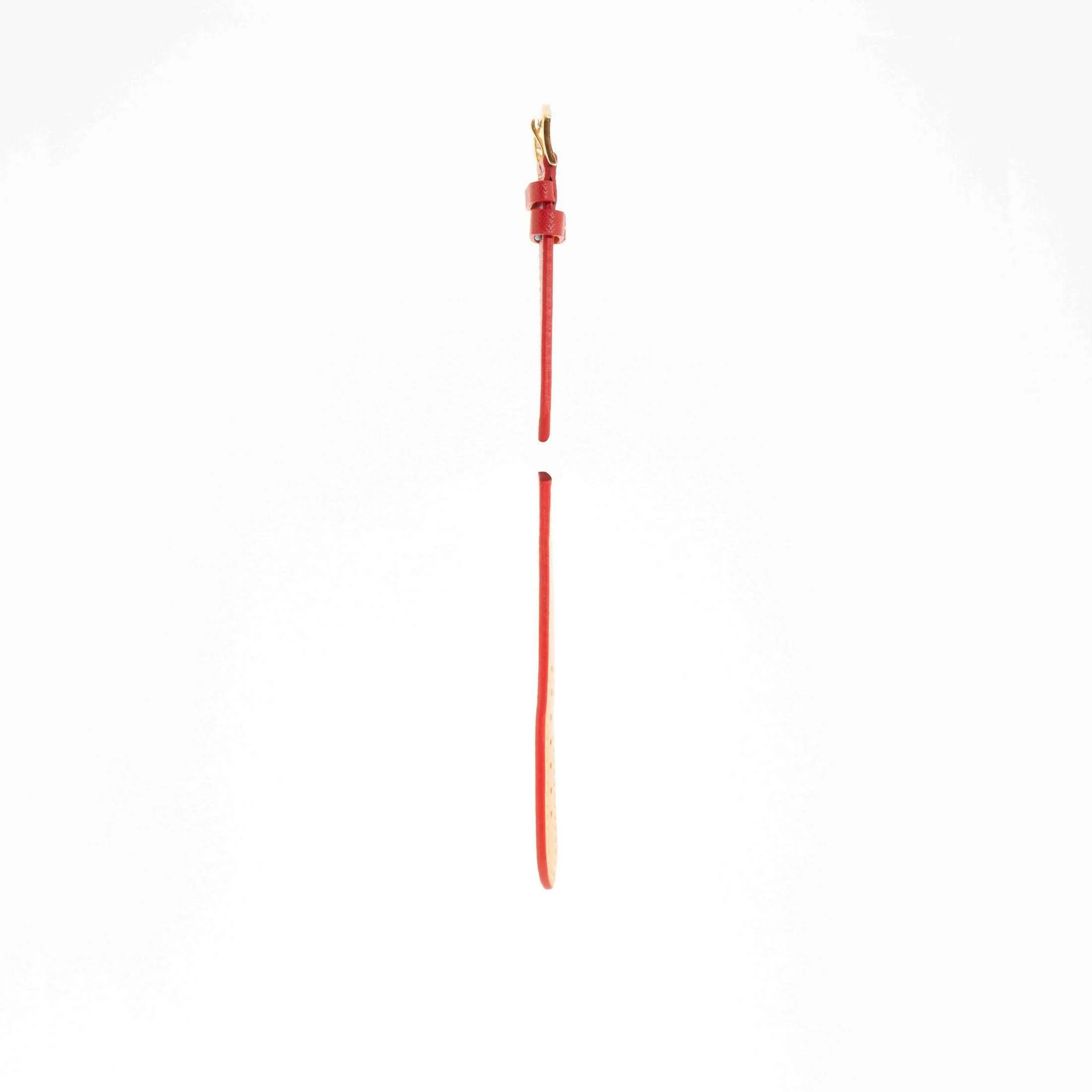 Red Hammered Calfskin Ecru Stitches Watch strap - Image 8