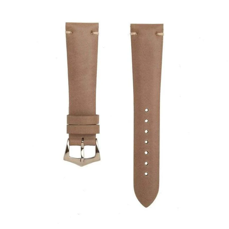 Taupe Calfskin Leather Vintage Watch Strap - Image 2
