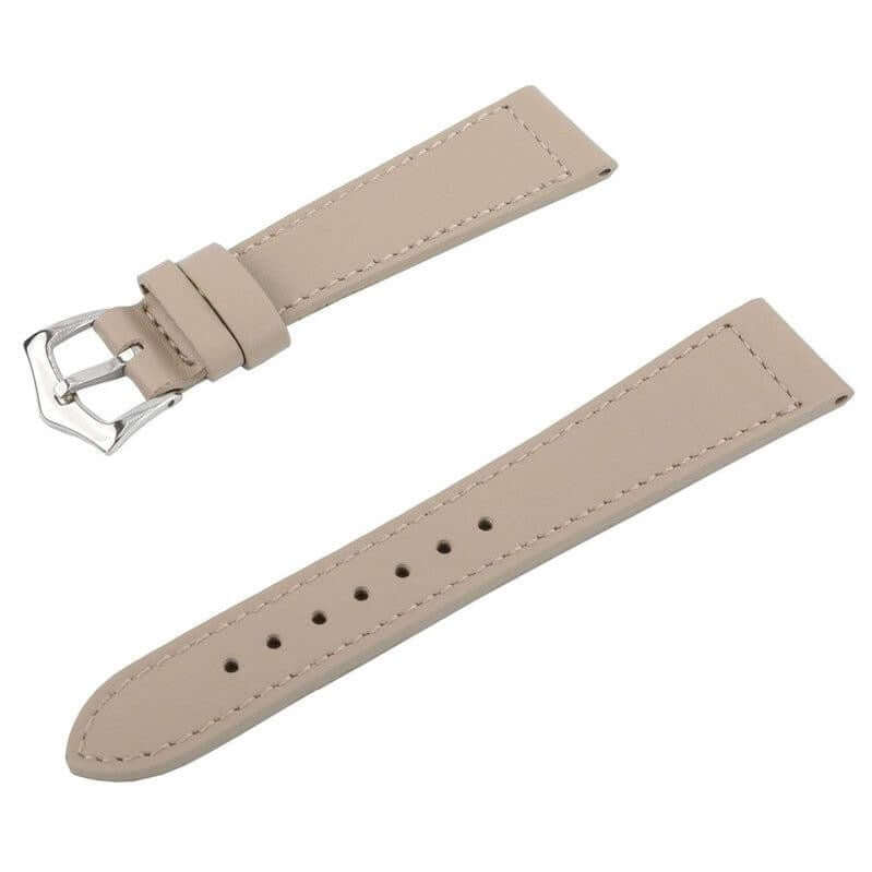 Taupe Calfskin Leather Watch Strap Box Stitches - Image 4