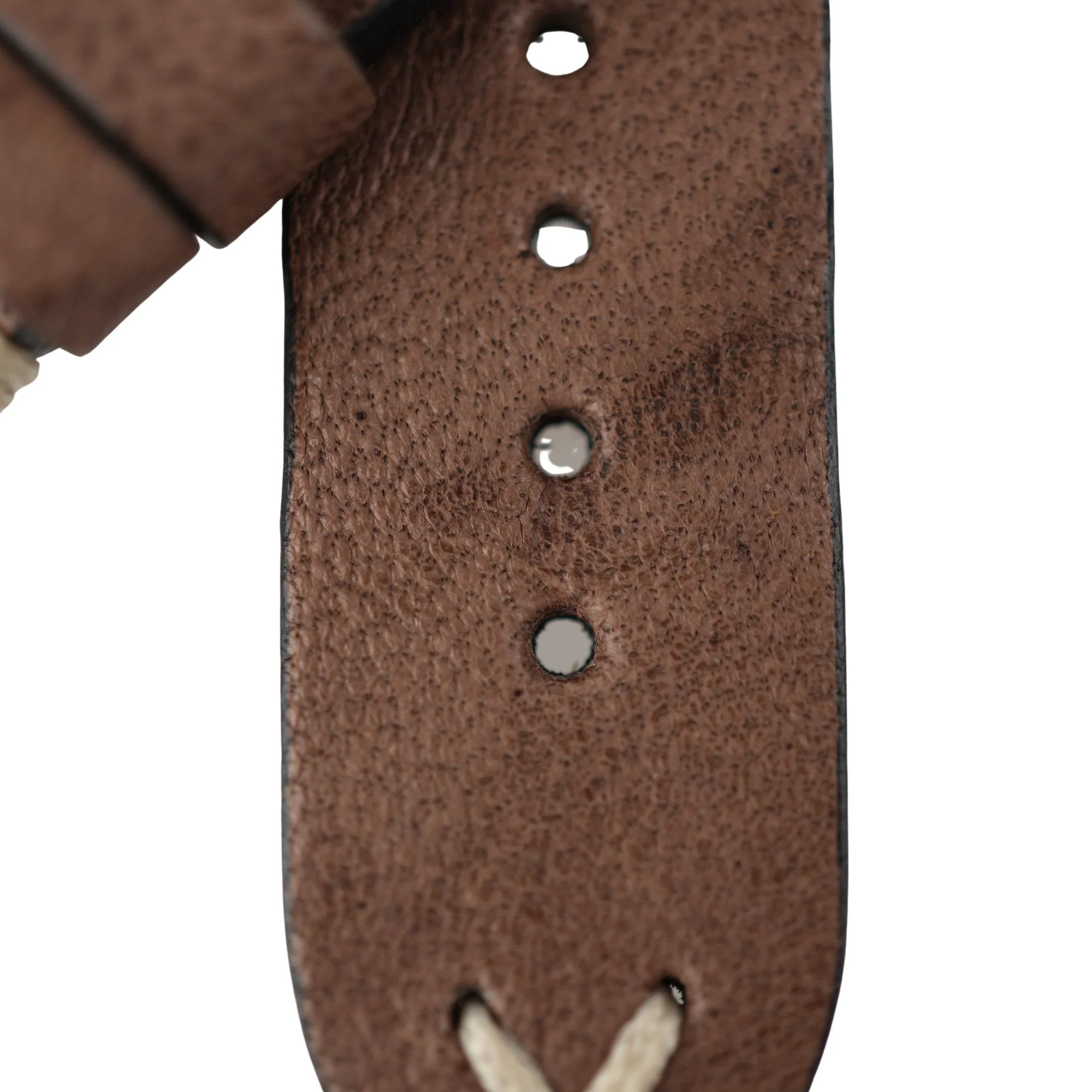 Dark Taupe Hand Brushed Vintage Leather Watch Strap - Image 5