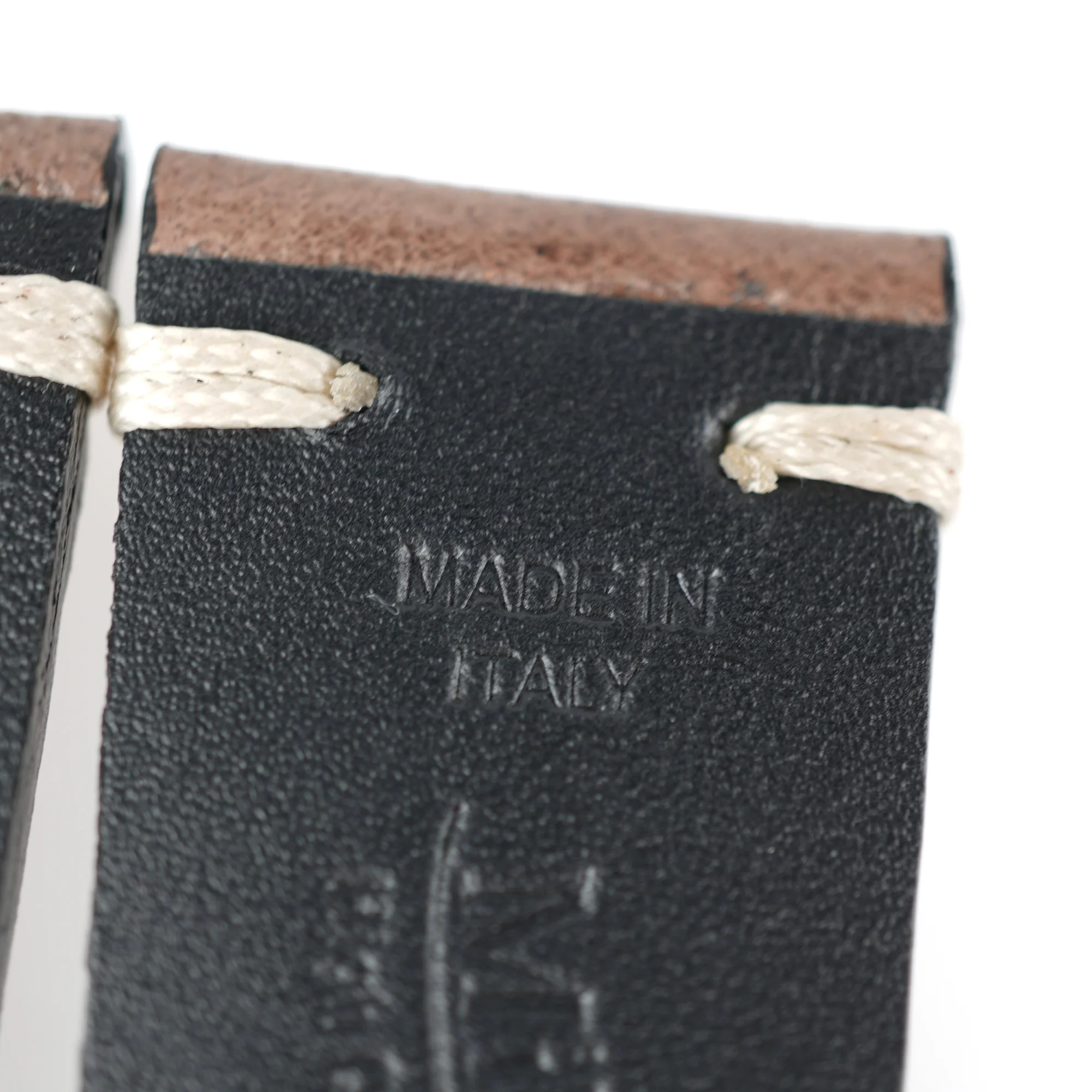 Dark Taupe Hand Brushed Vintage Leather Watch Strap - Image 7